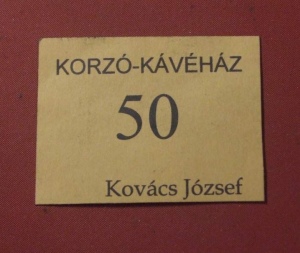 Korzó-kávéház 50 fillér Kovács Józseg hamis szükségpénz