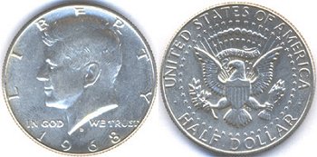 USA 1/2 dollár 1968 Kennedy - eredeti