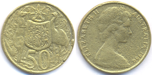 Ausztrália 50 cent 1966 - hamis