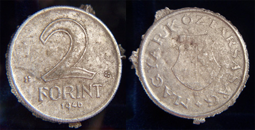 2 forint 1946 - hamis alumínium öntvény