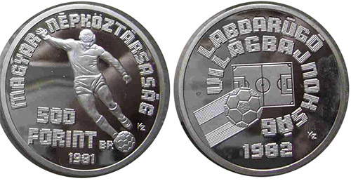 500 forint 1981 Labdarúgó Világbajnokság (Proof) HAMIS