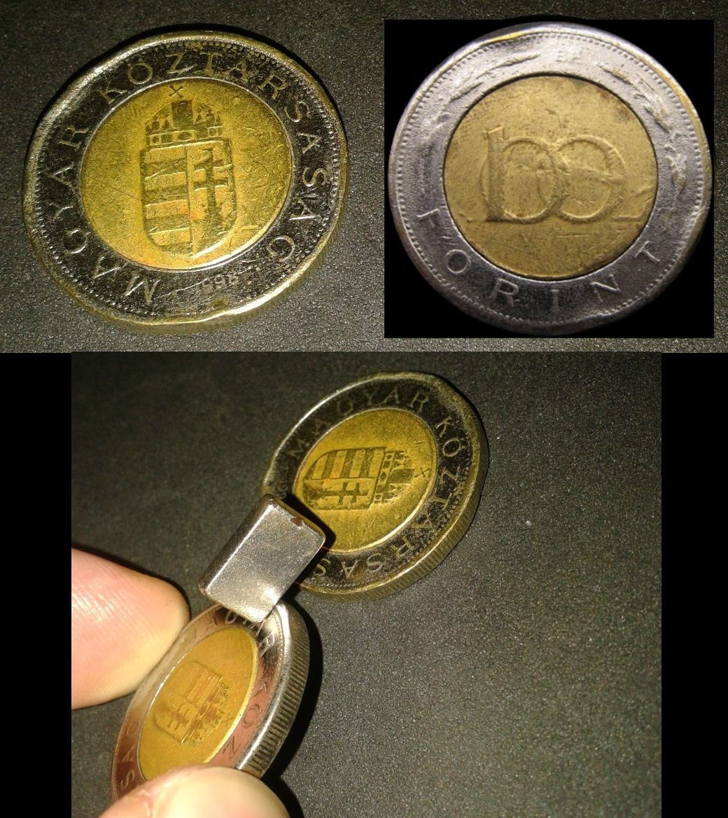 Hamis 100 forint 1998 vélhetően réz gyűrűvel