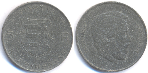 5 forint 1947 - hamis plasztik