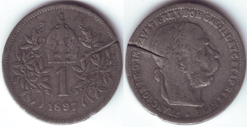 1 corona 1897 - hamis