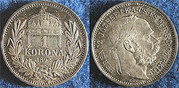 1 korona 1892 eredeti UNC
