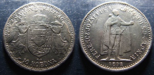 10 korona 1892 - öntött hamis