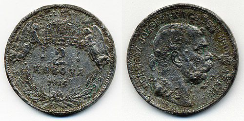 2 korona 1914 - hamis
