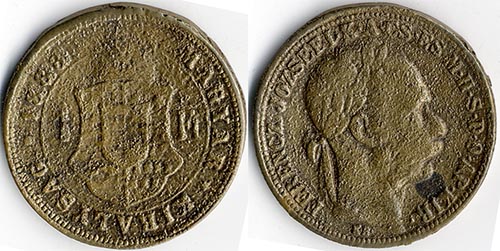 Ferenc József 1 forint 1888 - korabeli réz hamisítvány
