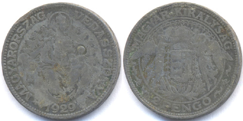 2 pengő 1929 - hamis