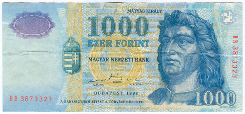 1000 forint 1998 DB hamis