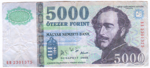 5000 forint 2005 BB hamis