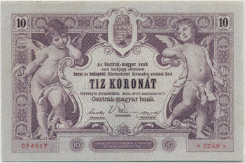 10 korona 1900 eredeti bankjegy