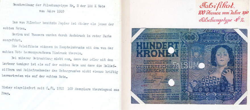 100 korona 1910 hamisítvány és leírása