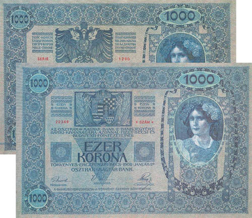 1000 korona 1902 - modern másolat