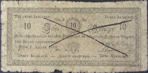 10 krajczár 1849 Almásy - korabeli hamisítvány
