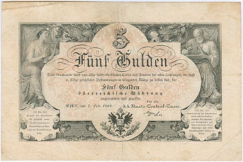 5 gulden / forint 1866 eredeti