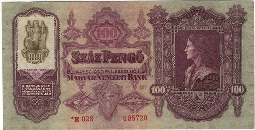 100 pengő 1930 * - Törvénykezési illeték 1000 pengő