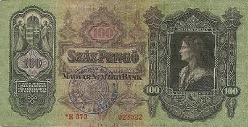 100 pengő 1930 * - Volksbund bélyegzés