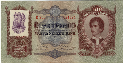 50 pengő 1932 - Törvénykezési illeték 500 pengő