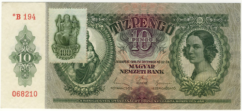 10 pengő 1936 * - Törvénykezési illeték 100 pengő