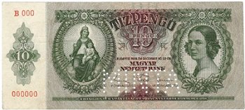 10 pengő 1936 - eredeti nullás MINTA