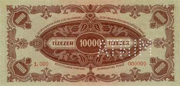 10000 pengő 1945 eredeti minta bankjegy