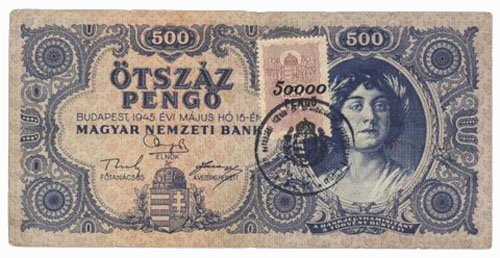 500 pengő 1945 - 50000 Pengő bélyeg