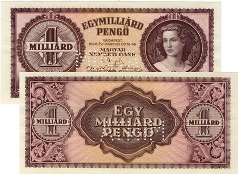 1000000000 pengő 1946 - hamis MINTA