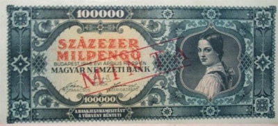 100000 milpengő 1946 - hamis MINTA bélyegzés