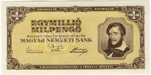 1000000 milpengő 1946 - hamis MINTA