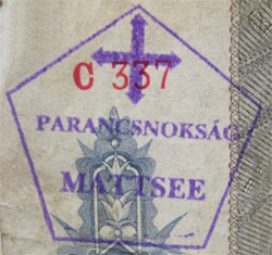 20 pengő 1941 - nagyított Mattsee fantázia bélyegzés