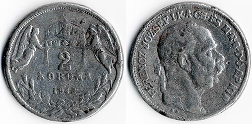 2 korona 1913 - korabeli nttt hamistvny